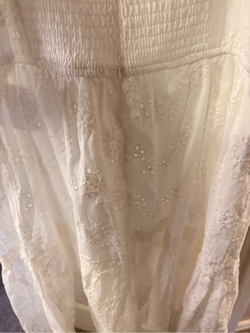 Altar'd State White Eyelet Mini Dress with Spaghetti Straps - Picture 10 of 16